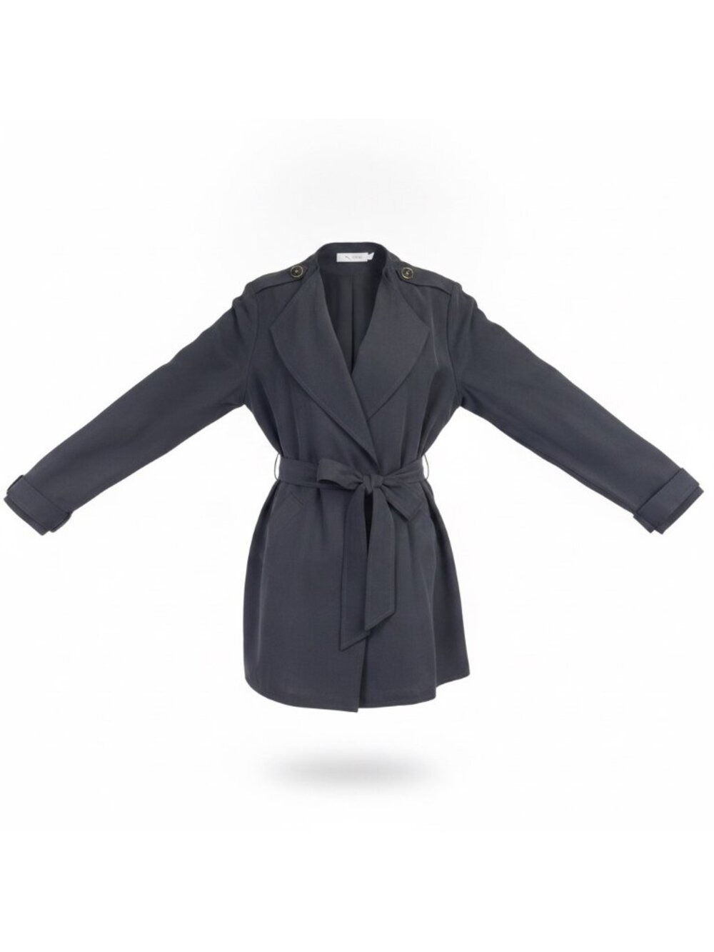 Miele Womens Black Trench Coat Lightweight Durable Classic Style Size M